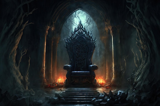 Graphic fantasy horror throne