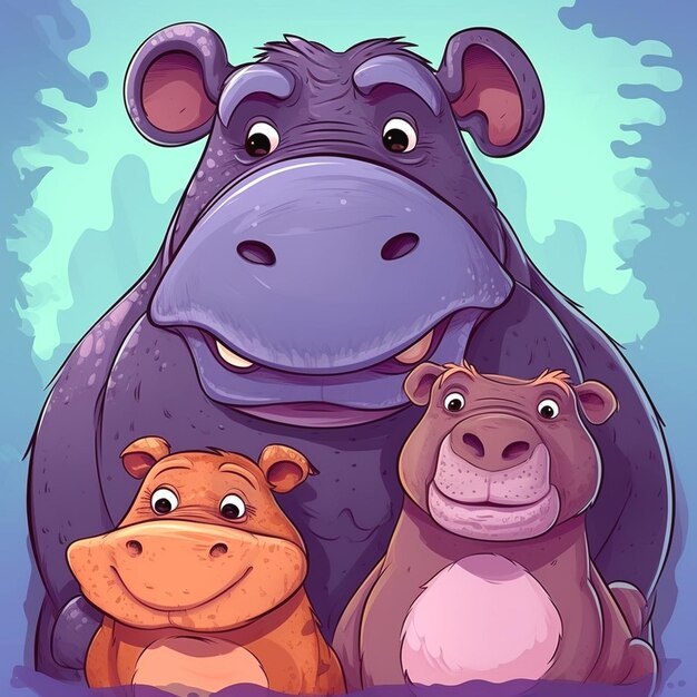 Photo graphic of hippopotamus