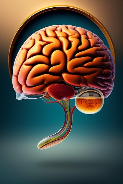 A graphic of a human brain with the word eye on it