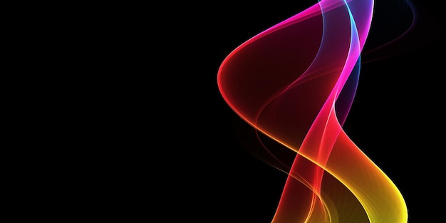 Graphic illustration of vertical colorful waves on a black background