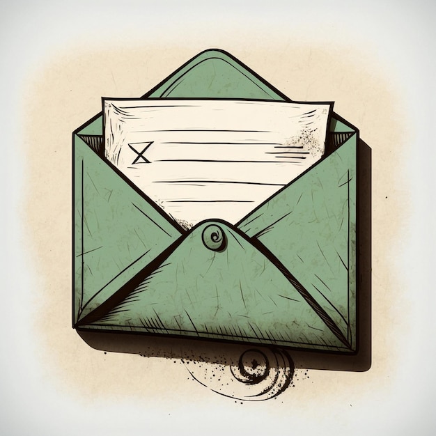 Photo graphic image of a letter in an envelope