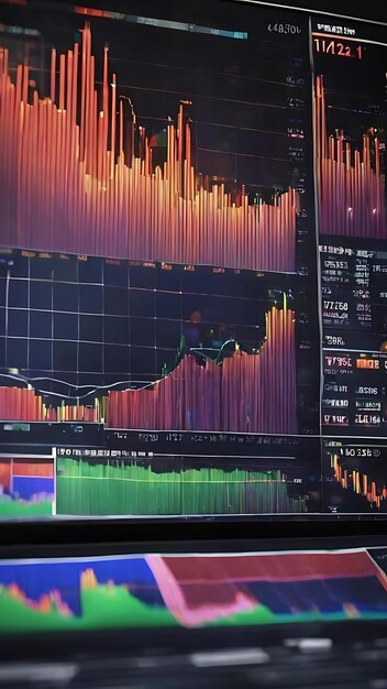 Graphic of investment stock market data analysis business