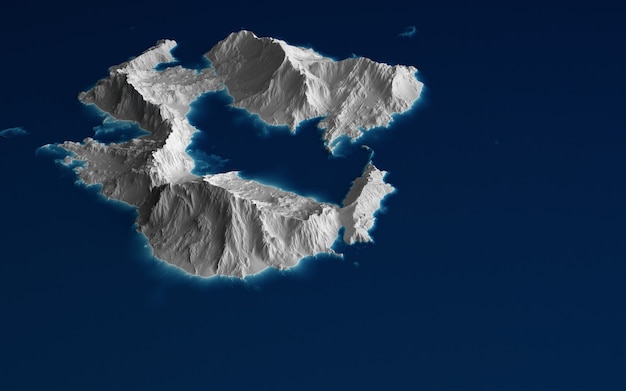 Graphic landscape, casual depiction of islands in the ocean