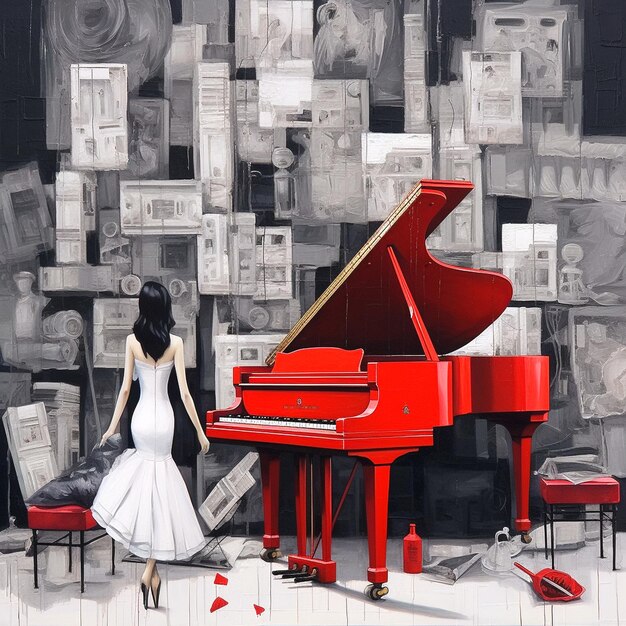 Foto grafica del pianoforte