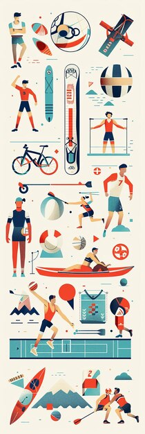 Photo graphic representation disciplines summer sports games