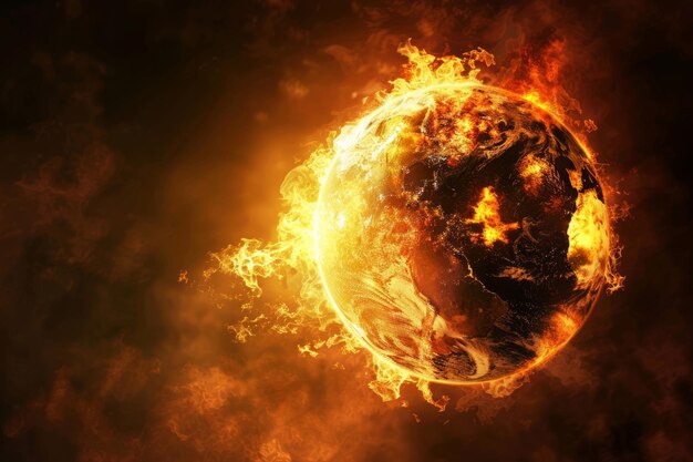 Graphic representation of the Earth experiencing its hottest recorded year highlighting climate