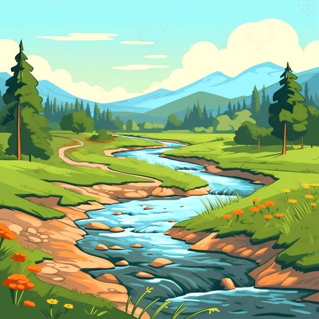 graphic of river