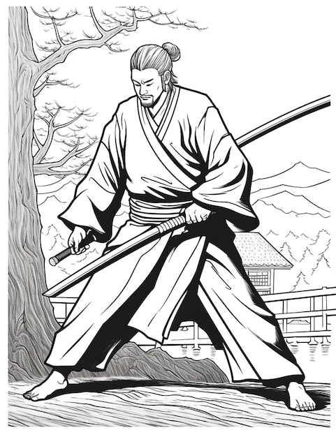 графика самурая