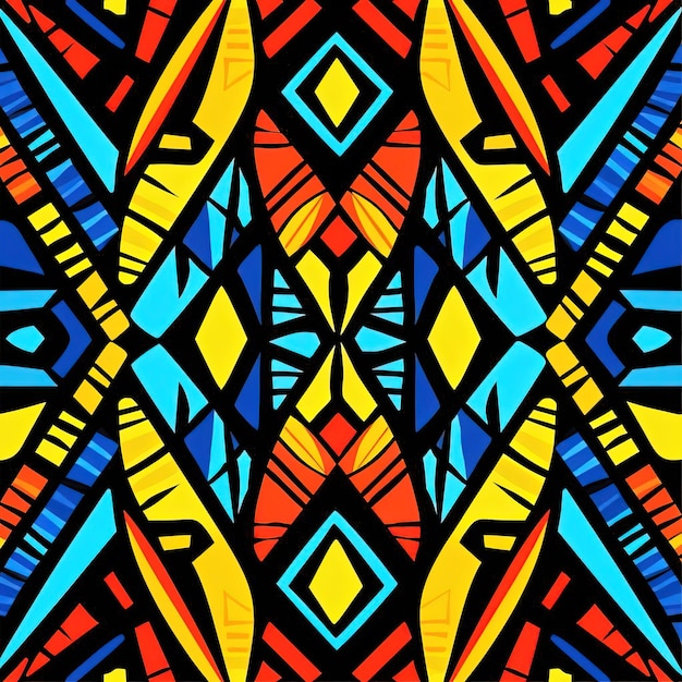 a graphic seamless pattern in the style of art of the congo