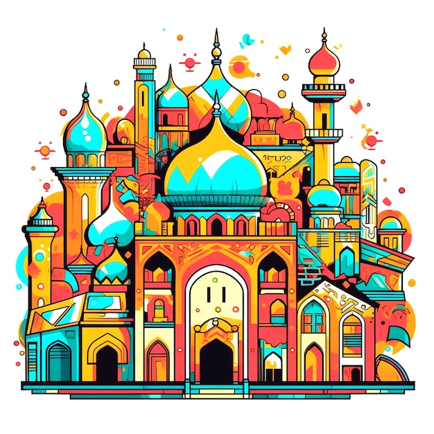 graphic showcasing a mosque