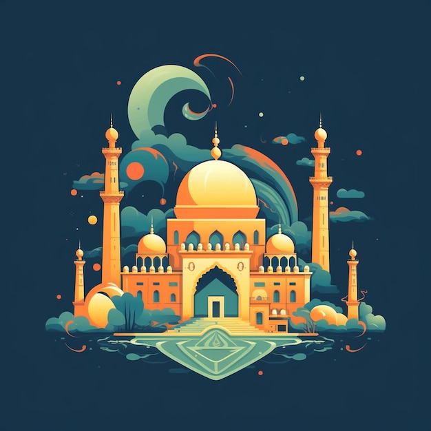 graphic showcasing a mosque