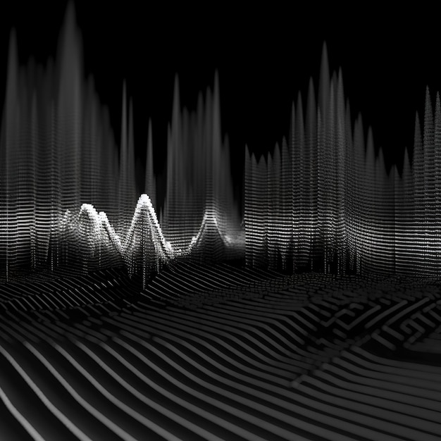 Photo graphic sound wave in black and white