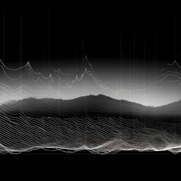 Photo graphic sound wave in black and white