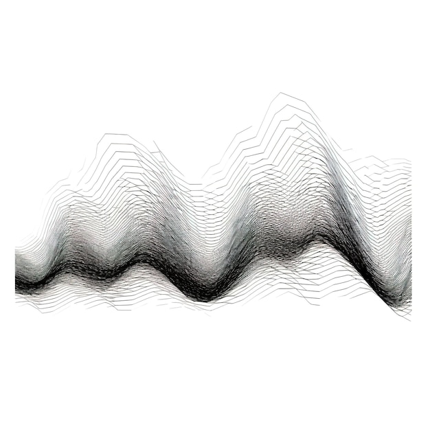 Графическая звуковая волна в черно-белом