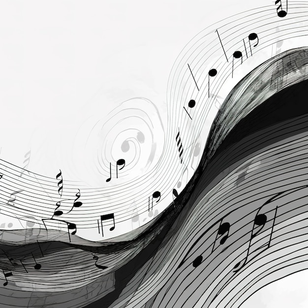 Photo graphic sound wave in black and white