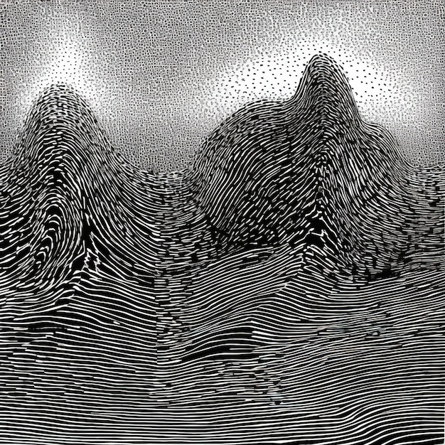 Photo graphic sound wave in black and white