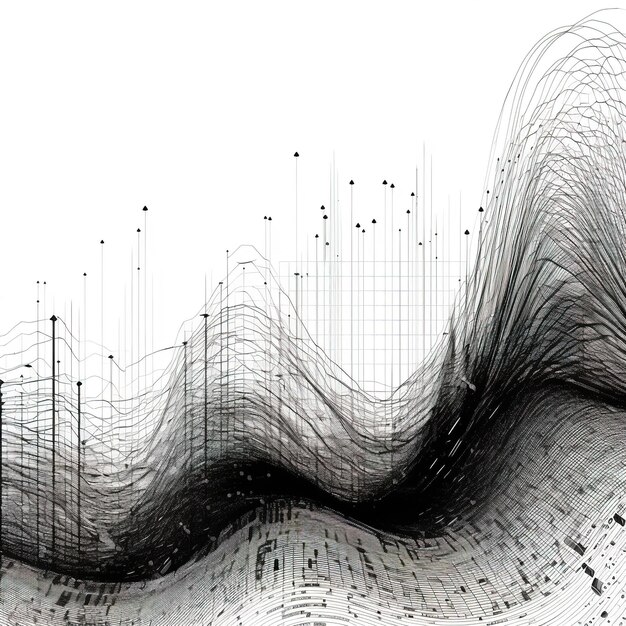 Graphic sound wave in black and white