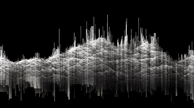 Graphic sound wave in black and white