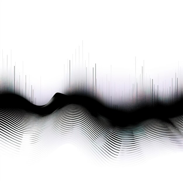 Graphic sound wave in black and white