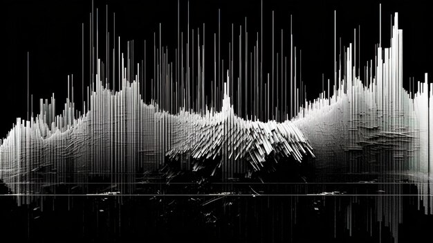 Graphic sound wave in black and white