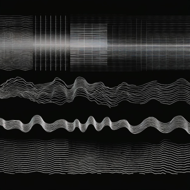 Photo graphic sound wave in black and white