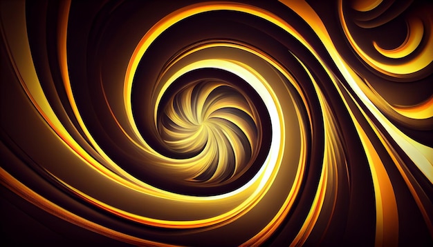 A graphic of a spiral with a yellow center.