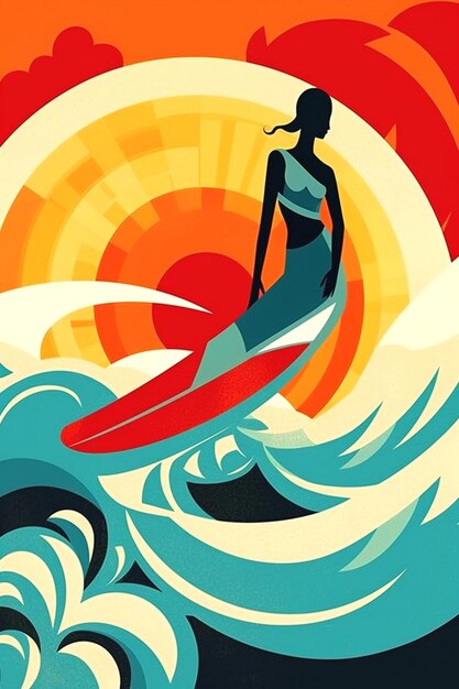 Photo graphic of surfer