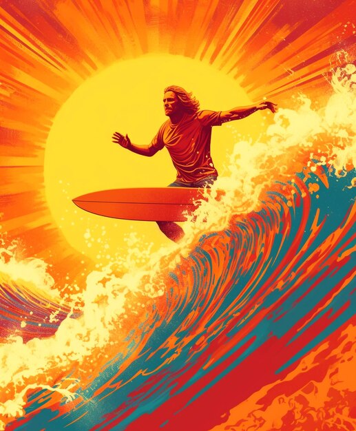 Foto grafica del surfista