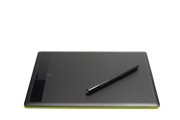 Graphic tablet with pen for illustrators and designers, isolated