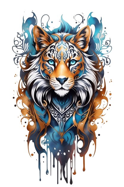 graphic on a tshirt a predatory tiger