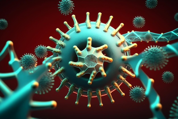A graphic of a virus with the number 3 on it