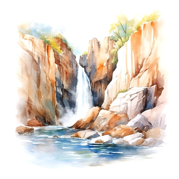 graphic of waterfall