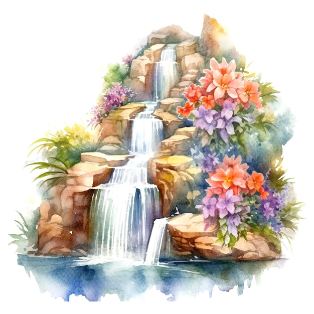 graphic of waterfall