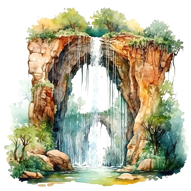 graphic of waterfall