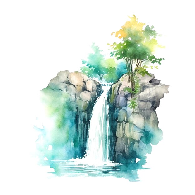 Photo graphic of waterfall