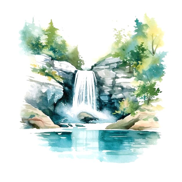 Photo graphic of waterfall