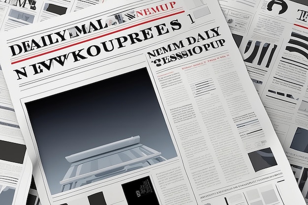 写真 グラフィックデザインの新聞のテンプレート数字と証言を強調する空白の日刊新聞のベクトルモックアップグラフィック設計の新聞テンプレート