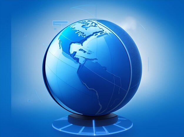 Graphical modern digital world news background technology communication background 3d globe icon