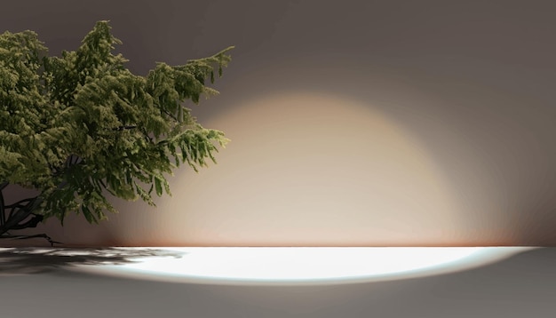 AI가 생성한 천연 나무로 장식된 그래픽 고급 배경 모형