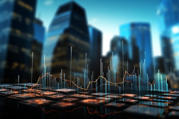 Graphs illustrating business and stock market trends for informed decisionmaking