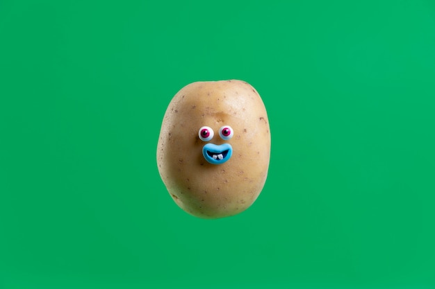 Grappige aardappel met gezichtssticker