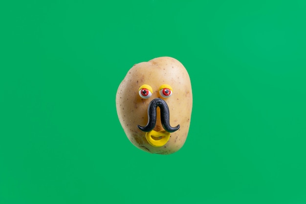 Grappige aardappel met gezichtssticker