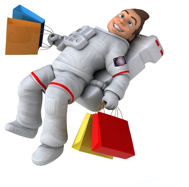 Grappige astronaut 3D illustratie