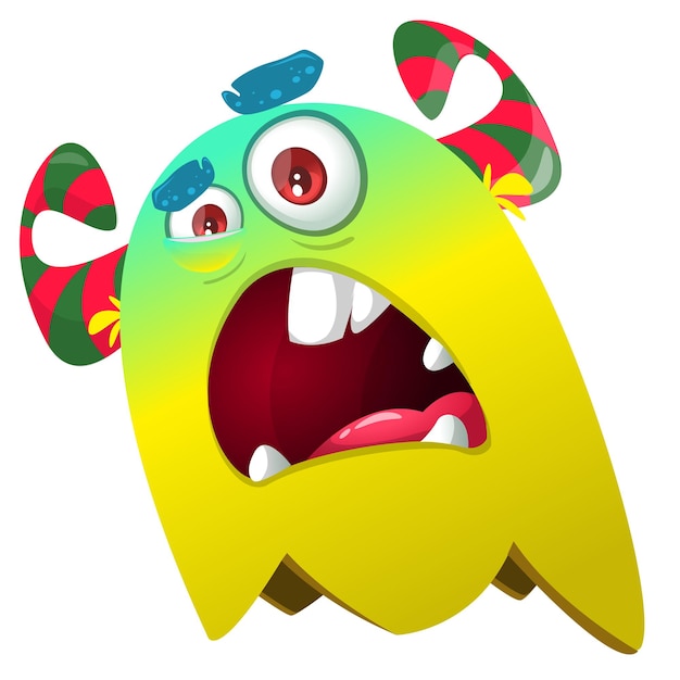 Grappige cartoon monster personage illustratie van gelukkig buitenaardse wezen Halloween ontwerp