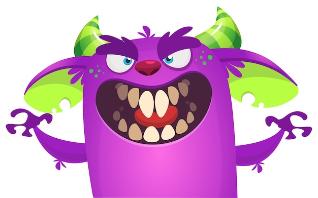 Grappige cartoon monster personage illustratie van schattig en gelukkig alien Halloween vector ontwerp