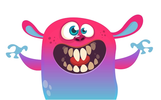 Grappige cartoon monster personage illustratie van schattig en gelukkig alien Halloween vector ontwerp