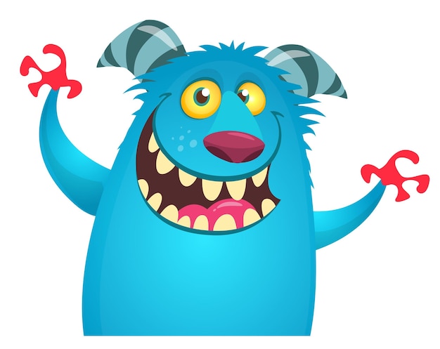 Grappige cartoon monster personage illustratie van schattige en gelukkige alien Halloween vector ontwerp geïsoleerd