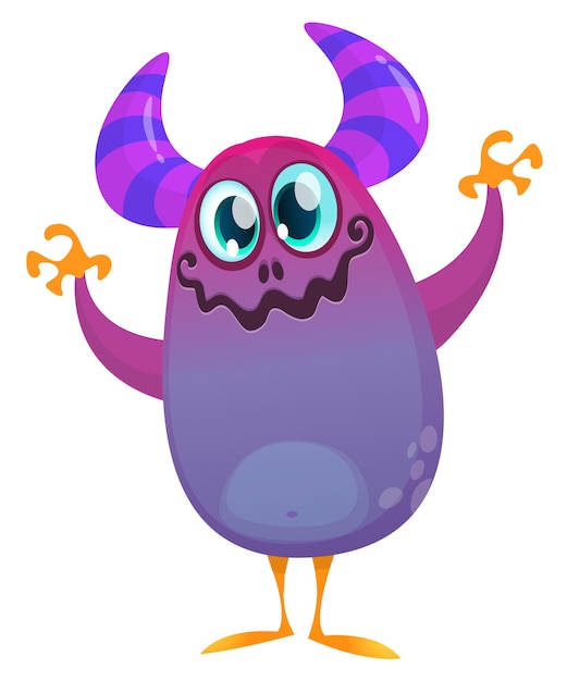 Grappige cartoon monster personage illustratie van schattige en gelukkige alien Halloween vector ontwerp geïsoleerd