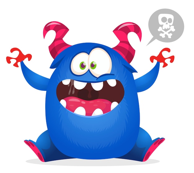 Grappige cartoon monster personage illustratie van schattige en gelukkige alien Halloween vector ontwerp geïsoleerd