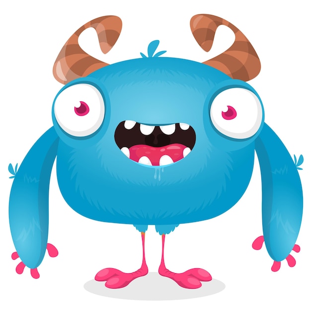 Grappige cartoon monster personage illustratie van schattige en gelukkige alien Halloween vector ontwerp geïsoleerd